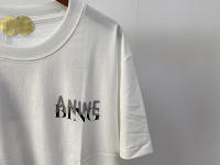 04 Camiseta de manga corta para mujer, color blanco roto, con estampado de sombra de letras clásicas delanteras y traseras, novedad de verano - details 7