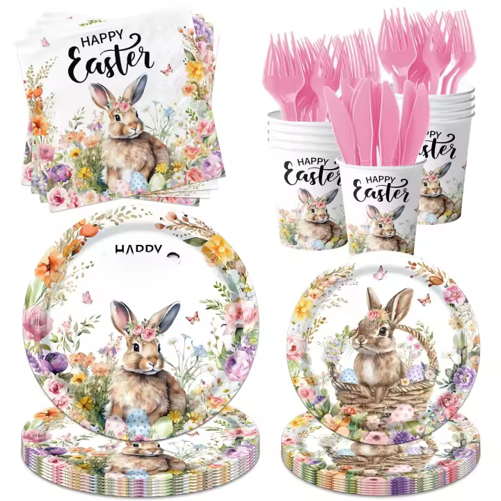 Vajilla de decoraciones para fiestas de Pascua - 1