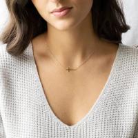 Collar Cruz EWENSOO de Metal Plateado 14K Colgante Delicado con Caja Collar Simple y Lindo para Mujeres - details 12