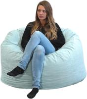 Terciopelo Acanalado - Suave y Confortable - Puff Pera con Relleno de Espuma Incluido, Óptimo Apoyo para la Espalda - Bean Bag, Sofa Puff Gigante (100 cm, Azul Marino) - details 32