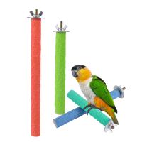 Juguetes para masticar pájaros para mascotas, perchas para loros, plataforma de soporte, jaula de juguete, molienda de patas, juguetes limpios para mordeduras de loro, periquito, productos para mascotas, 1Pc - details 0