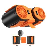 Ventilador inalámbrico de doble salida dividido 2 en 1 para colgar en la cintura, ventilador portátil de viento de cinco engranajes, 10000mAh, ABS, ventilador de cintura colgante para senderismo - details 3