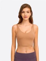 Camiseta sin mangas con estante incorporado, sujetador corto con relleno extraíble, sujetador deportivo tipo palangre para yoga y gimnasio - details 3