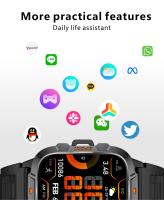 2025 Nuevo reloj inteligente militar para exteriores Pantalla AMOLED HD de 1,96 pulgadas, linterna LED, llamada Bluetooth, frecuencia cardíaca y presión arterial 100+ Modo deportivo Reloj inteligente resistente al agua - details 20