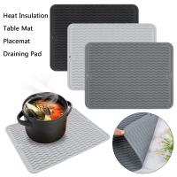 Mantel Individual de silicona para cocina, almohadilla de drenaje antideslizante, soporte plegable para platos, aislamiento térmico, 1 piezas - details 1