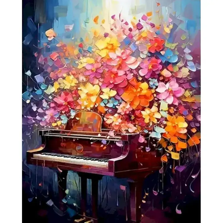Ruopoty-pintura acrílica por números de Piano de flores, pintura acrílica, manualidades para adultos, decoración del hogar - 1