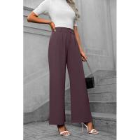 Pantalones de oficina de moda para mujer de cintura alta y pierna ancha 2025 en algodón original. - details 27