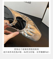 Medias zapatillas francesas sandalias de mujer zapatos Mary Jane de un pedal zapatos Muller de tacón grueso para mujer - details 15
