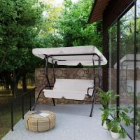 Columpio de Jardín Hollywood Exterior 2 Plazas Parasol Banco Columpio 140x112x150cm Carga 200Kg - details 1