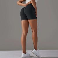 Crossover mujeres deporte gimnasio entrenamiento correr cintura alta Yoga Push Up cadera sin costuras Fiess Shorts - details 62