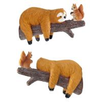 Perezoso de resina y árbol de ardilla colgante, bonitos adornos creativos de animales, estatua impermeable, exquisitas decoraciones para árboles, colgante para el hogar - details 8