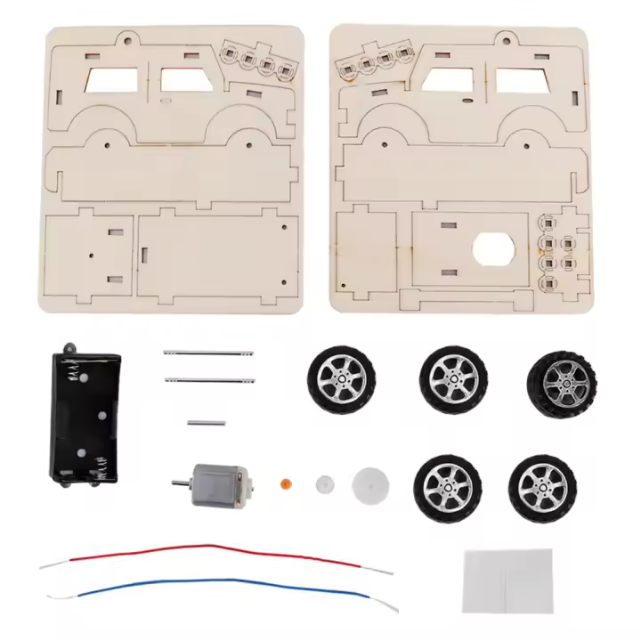 Juguete eléctrico DIY para niños, modelo de Jeep, experimento físico, regalo educativo temprano - 1