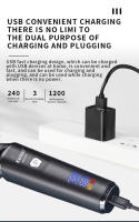 Kemei-cortadora de pelo eléctrica profesional, máquina de corte de pelo sin cable, recargable, con pantalla LCD de 7000RPM - details 4