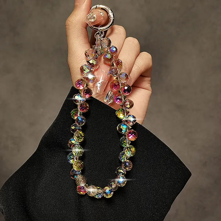 Cordón de Pulsera de Abalorios de Cristal de Imitación Adorno de Encanto para Teléfono con Llavero - 1