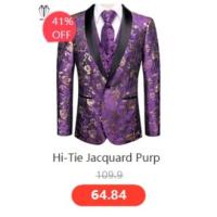 Chaleco de seda sólida para hombre, corbata de color champán, rosa, azul, verde, morado y rojo, gemelos de pañuelo, clips formales para boda y negocios - details 76