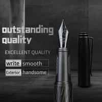 Pluma estilográfica samurái negra con textura de árbol, plumín de titanio recargable, plumas de tinta suave, punta de Metal de 0,5mm, suministros de escritura - details 1