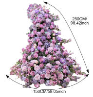 Camino de mesa de rosa púrpura de lujo, telón de fondo de boda, marco de arco de cuerno, arreglo de decoración, soporte de flores para escenario Floral, centro de mesa Ba - details 2