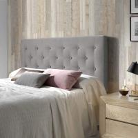 Mueble de Cama de Cabeza de Alta Calidad Tela Gris 140X100 Diseño Distintivo - details 1