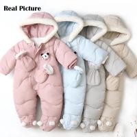 Pelele de invierno para bebé recién nacido, mono cálido con guantes de Panda para niño, ropa infantil de algodón y terciopelo, ropa con capucha para niña de 0 a 18M - details 0