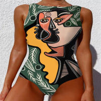 Arte corporal abstracto Traje de baño onesie transfronterizo de alta elasticidad europeo y americano - details 12