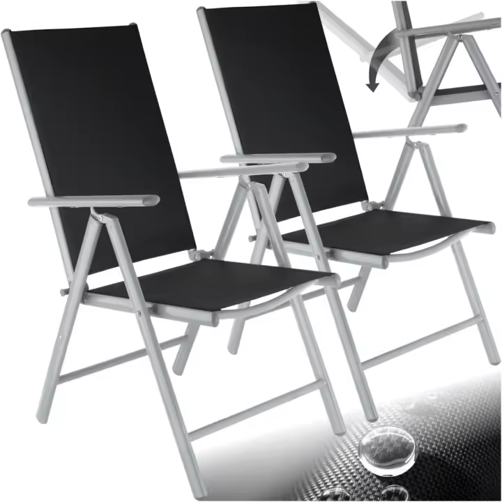 Sillas de Jardín Exteriores de Aluminio Con Ruedas, Respaldar Ajustable, Resistentes a la Intemperie, Transpirables, Fácil Limpieza - 1