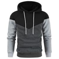 Sudadera con capucha de retales para hombre, ropa informal holgada de lana, ropa de calle cálida, moda masculina, prendas de vestir deportivas de otoño e invierno - details 32