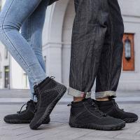 Botas de nieve de invierno para hombres y mujeres, zapatos descalzos forrados de piel cálida, repelente al agua, caja de punta ancha, botines ligeros para exteriores - details 16