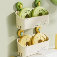 Estante de almacenamiento con ventosa de gran capacidad, estante de almacenamiento para baño montado en la pared, ahorro de espacio, soporte de carga fuerte con orificio de drenaje - details 14