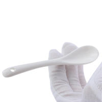 Mini cucharas de porcelana de cerámica para cocina, té, café, azúcar, postre, helado, cubiertos de cerámica, cuchara de mango largo, 1 pieza - details 4