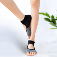 Calcetines antideslizantes sin dedos para mujer, medias de agarre para Yoga, Barre, Pilates, Fitness, gimnasio, deportes, baile, YOGO - details 0