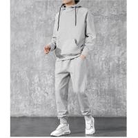 Traje deportivo informal para hombre, sudadera gruesa forrada de lana, conjunto de una sola pieza, conjunto de 2 piezas, Otoño e Invierno - details 1