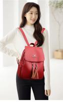Mochila antirrobo de cuero suave de alta calidad para mujer, bolso de hombro informal, bolso escolar de gran capacidad, a la mod - details 11
