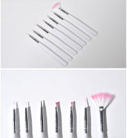 Pluma de Arte de Uñas KADS Blanca Set de 7Pcs Duradera de Nylon Aplicable para Pinturas Finas y Dibujos Líneas Marca KADS - details 3