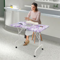Mesa para manicura para uñas, color blanco, morado, 5,5 W, 95*48*72,5 cm/37,4*18,9*28,54 pulgadas para el hogar, estudio, barbería, oficina, salón de manicura - details 0