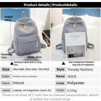 Mochila escolar de diseño de pana para mujer, bolso de hombro a rayas para adolescentes, bolsa de viaje - details 20
