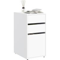 Mesita de Noche con 3 Cajones de 2 Tamaño,Mesa Auxiliar 30x40x60 cm, Mesita Blanca para Cama, Cómoda con Espacio de Almacenamiento, para Dormitorio, Salón y Estudio, NTS17ws-2 - details 9