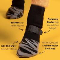 4 unids/set calcetines de algodón para perros antideslizantes con correas Protector de pata de mascota Control de tracción calcetines transpirables para suelo de perro Botas de lluvia y nieve - details 0