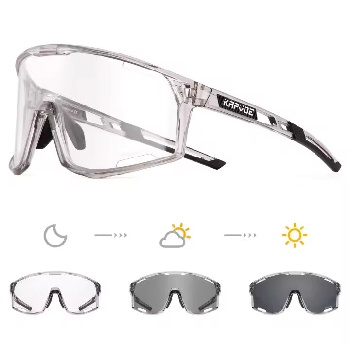 Kapvoe-gafas de sol fotocromáticas rojas para ciclismo, lentes fotocromáticas azules para ciclismo de montaña, deportivas, para hombre - 1