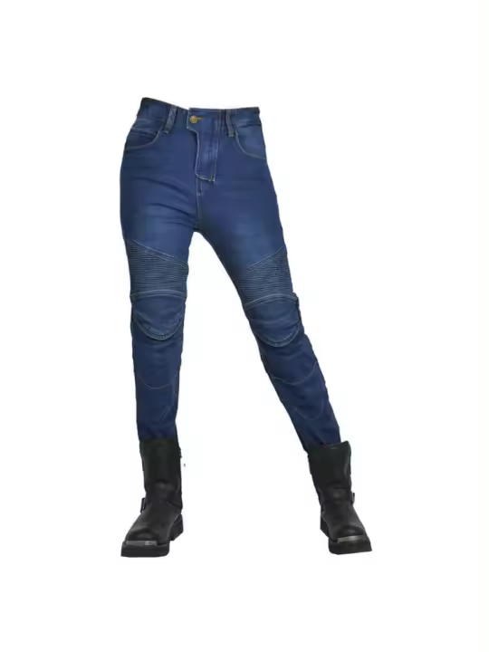 2025 nueva Motocicleta Mujer Pantalones Actualización Protector de Silicona Desmontable Casual Moda Carreras Road Rider Four Seasons Moto Jeans - 1