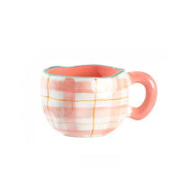 Taza de Cerámica Estilo Coreano Hecha a Mano 300ML Taza de Café Desayuno con Diseño de Flor Pintada a Mano Ideal para Desayuno, Leche de Mañana, Té de la Tarde - details 0