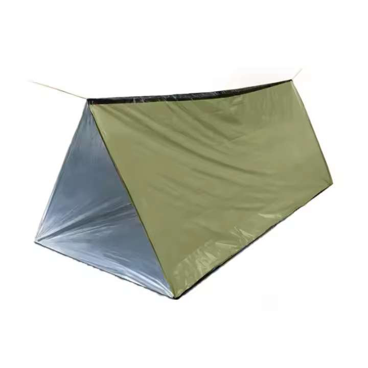 Kit de Tienda de Supervivencia Bivy para 2 Personas Refugio de Emergencia, Tienda de Campaña de Tubo Mylar, Bolsa de Dormir Impermeable para Exteriores, Manta Térmica SOS Reutilizable - 1