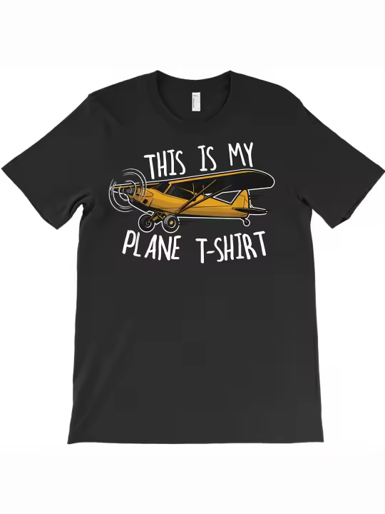 Camiseta divertida de piloto, camiseta de avión, este es mi plan, regalo para papá, manga corta con cuello redondo suave y cómoda - 1