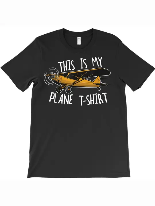 Camiseta divertida de piloto, camiseta de avión, este es mi plan, regalo para papá, manga corta con cuello redondo suave y cómoda - 1