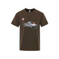 Camiseta de I Was Caught Speeding para Hombre, Top de Algodón, Holgado, Camiseta Informal, Ropa Transpirable, Sudor, Cuello Redondo, Verano - details 9