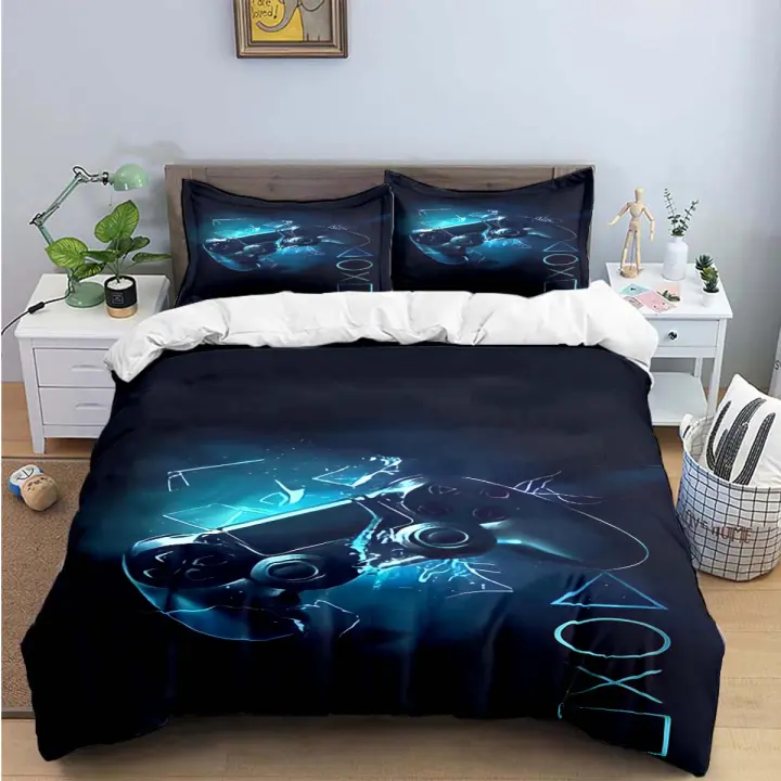Exquisito Conjunto de Ropa de Cama para Jugadores Cubierta de Edredón, Cojín, Funda de Cama - 1