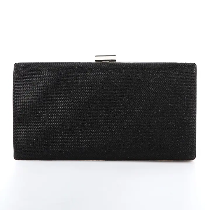 Bolso de mano de noche para mujer, cartera de mano con lentejuelas de diamante para boda, bolso de mano para fiesta, banquete, negro, dorado y plateado, bolso de hombro de dos cadenas - 1
