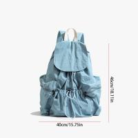 Linda mochila con cordón de estilo coreano, gran capacidad, diseño de nicho, bolsa de nailon suave y ligera, bolsa plegable para libros, bolso de hombro para exteriores - details 1