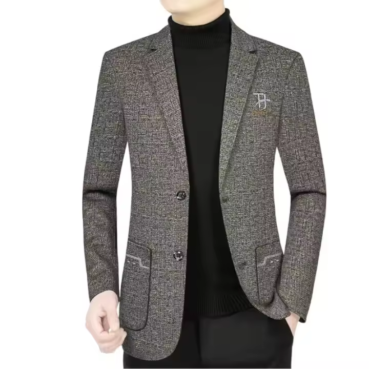 Blazer de Moda para Hombres Primavera Otoño Ajuste Delgado, Versátil, Adecuado para Edades Medianas y Jóvenes - 1