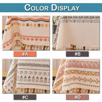 Mantel bohemio vintage con borlas, impermeable, antimanchas, de algodón y lino para protección de mesa de patio al aire libre sin arrugas. - details 2