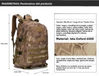 Bolsa táctica al aire libre equipo de entrenamiento mochila de Camping, mochila de viajero deportivo mochila 3D - details 2
